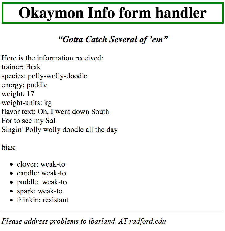 example okaymon-info form screenshot